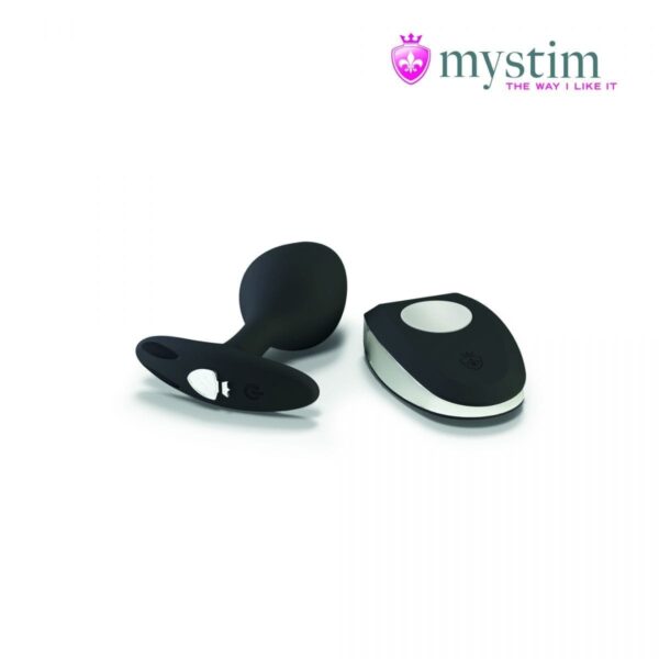 Черная пробка Mystim Rocking Vibe S с возможностью подключения к электростимулятору – 9,7 см.