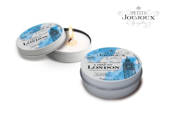 Массажная свеча Petits Joujoux Petits Joujoux London с ароматом ревеня, амбры и чёрной смородины – 33 гр.